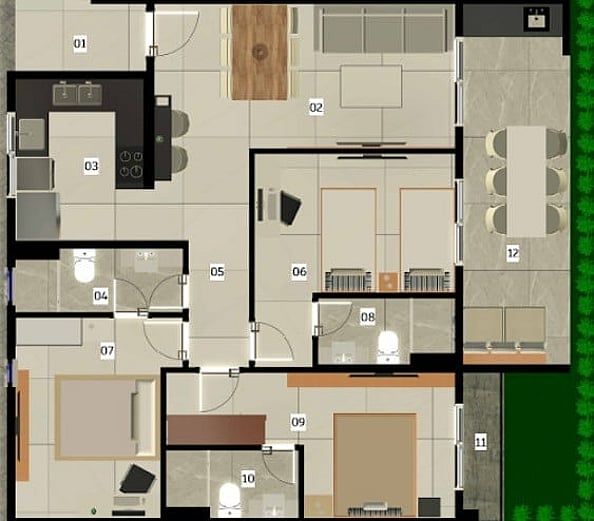 Planta 83m²